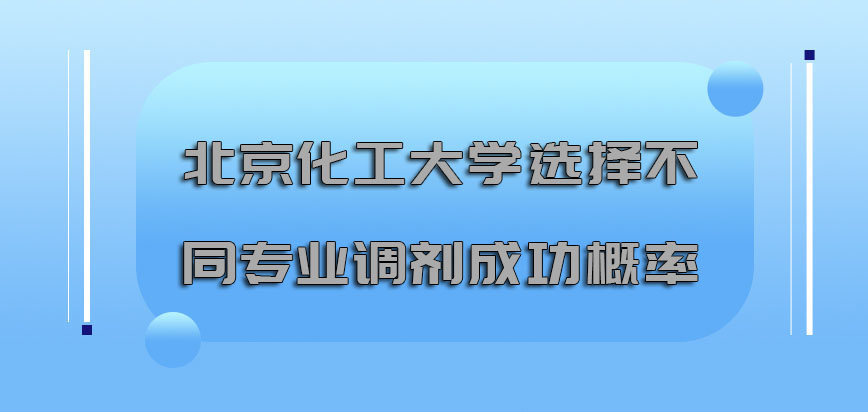 北京化工大学mba调剂选择不同的专业调剂成功的概率