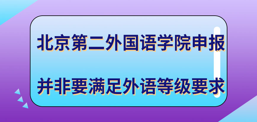 北京第二外国语学院在职研究生申报要满足外语等级要求吗联考还考外语吗