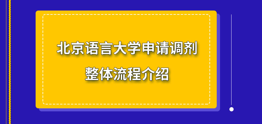 北京语言大学在职研究生申请调剂整体流程是怎样的呢调剂成功也九月份就可入学吗