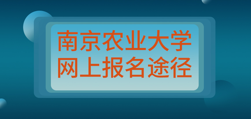 南京农业大学在职研究生网上报名是唯一途径吗