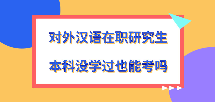 对外汉语在职研究生本科没学过也能考吗？