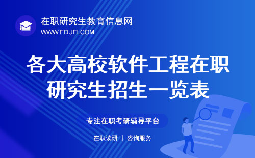 2024年中国各大高校软件工程在职研究生招生一览表 最新出炉！