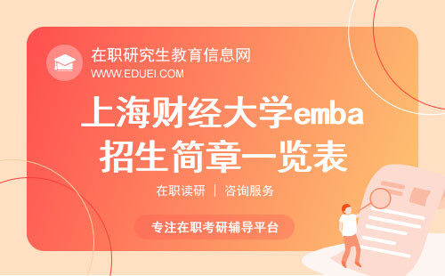 2024年上海财经大学emba招生简章一览表 附报考条件明细