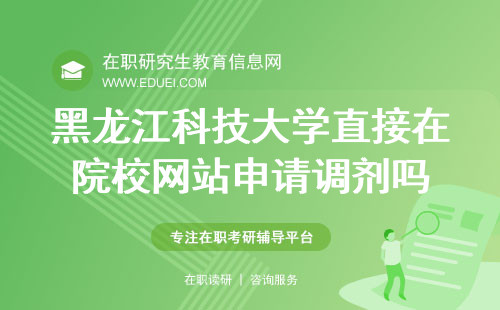 黑龙江科技大学在职研究生直接在院校网站申请调剂吗？