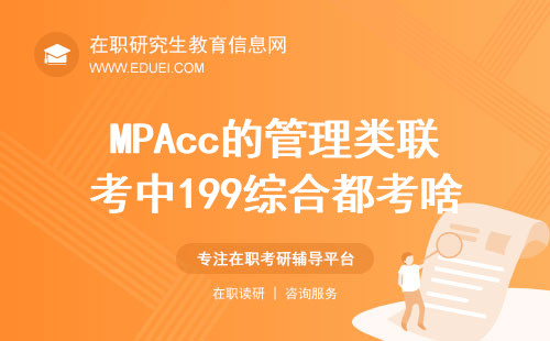 2025年MPAcc的管理类联考中199综合都考啥？