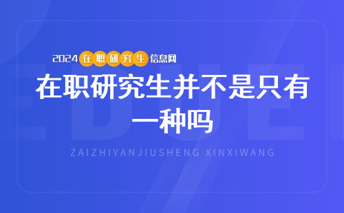 2024年在职研究生并不是只有一种吗？